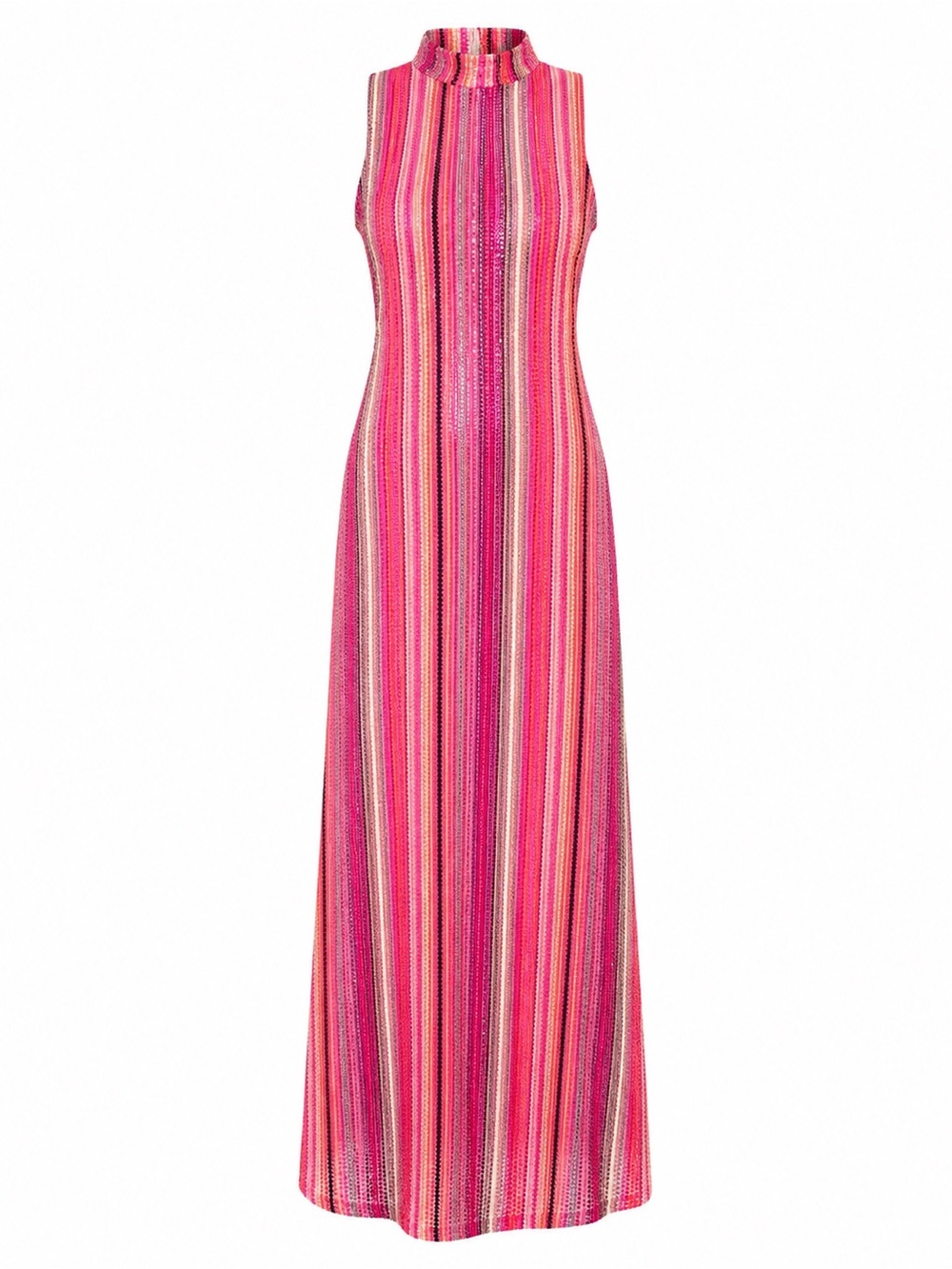 Vestique Birthday Babe Pink Sequin Striped Midi Dress Size S